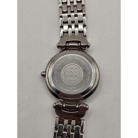 Vintage ESQ E5147 Ladies\' 25mm Crystal Accent Stainless Steel Watch. New Batt main image 3